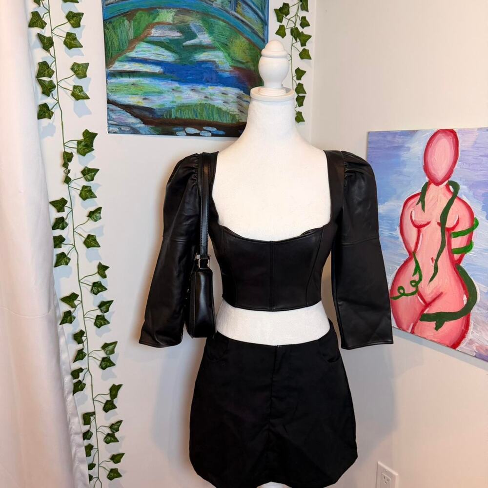 Victorias secret black faux leather-New With Tags